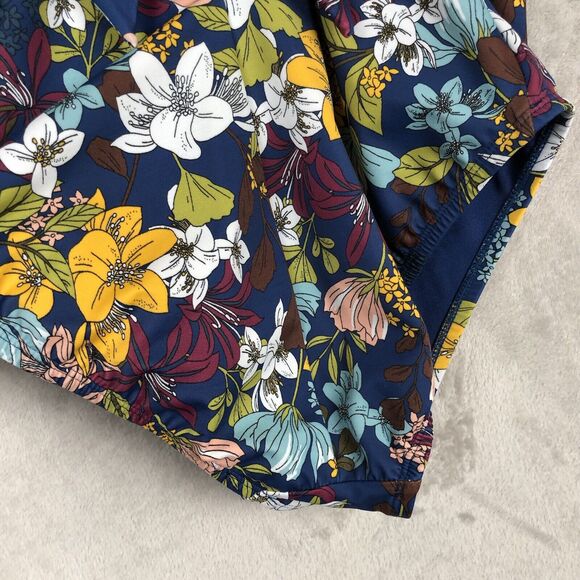BEACH BETTY Miracle Brands Estilo Swimsuit Sz S Blue Floral Flutter Strap Tie - Picture 8 of 9